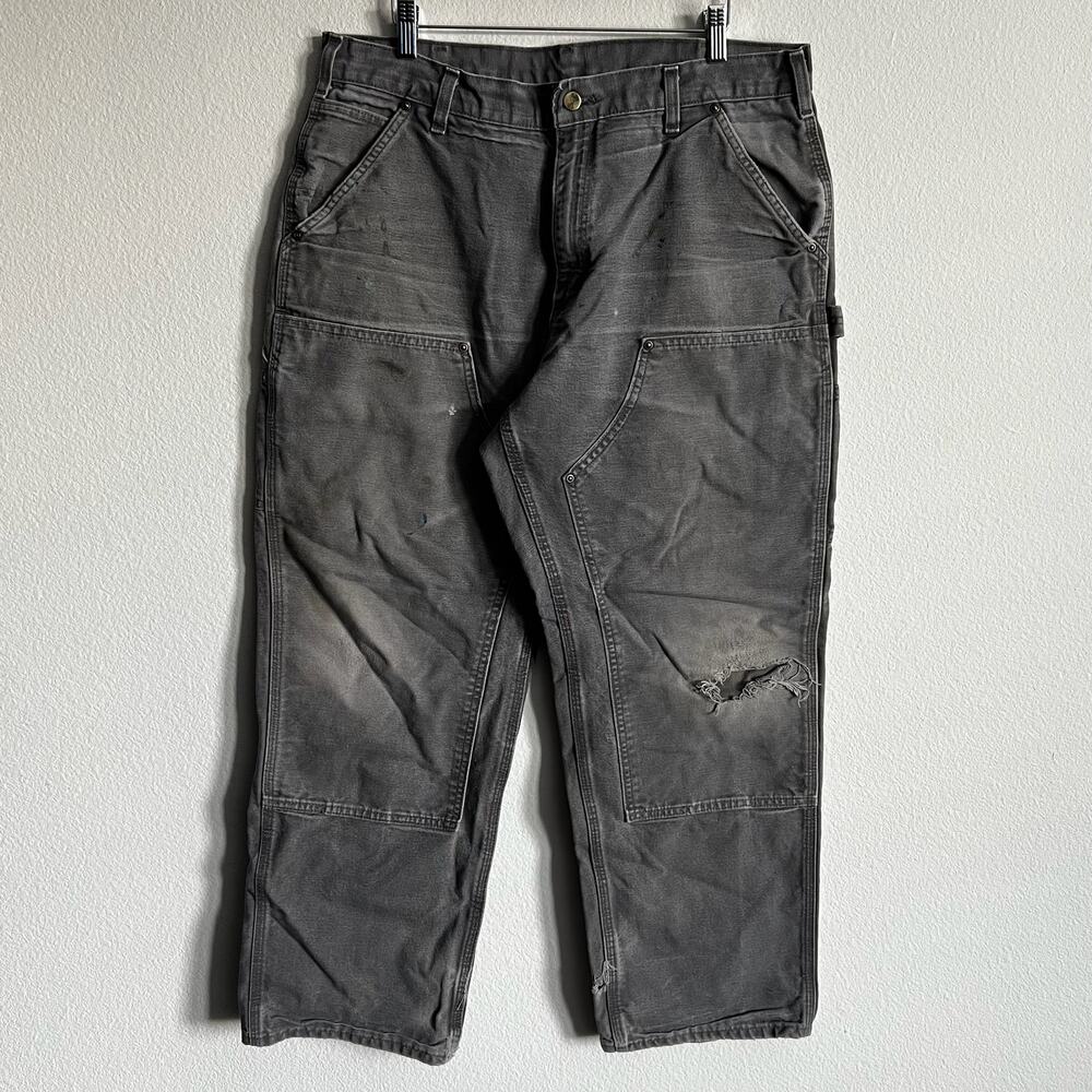 Carhartt B136 GVL gray double knee work wear carpenter pants